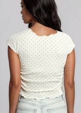 Ruched Polka Dot Tee Tees Kate Hewko 