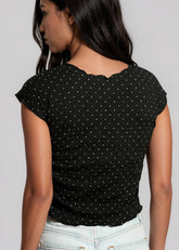 Ruched Polka Dot Tee Tees Kate Hewko 
