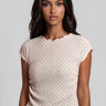 Ruched Polka Dot Tee Tees Kate Hewko Pink One size 