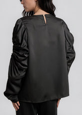 Ruched Sleeve Cutout Blouse Blouses Kate Hewko 
