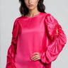 Ruched Sleeve Cutout Blouse Blouses Kate Hewko 