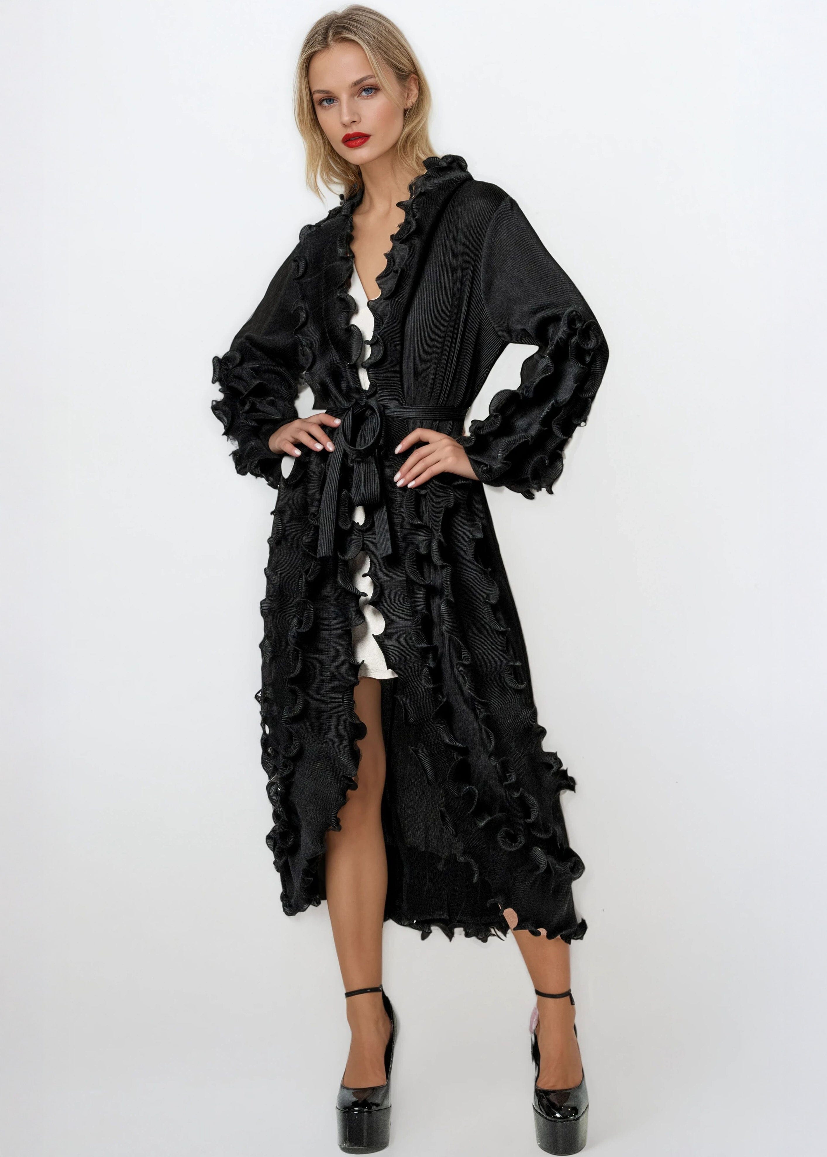 Ruffle Belted Glam Cardigan Ruffle Belted Glam Cardigan