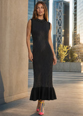 Ruffle Hem Rhinestone Knit Dress Dresses Kate Hewko 