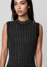Ruffle Hem Rhinestone Knit Dress Dresses Kate Hewko 