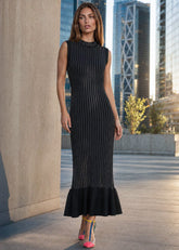 Ruffle Hem Rhinestone Knit Dress Dresses Kate Hewko 