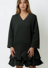 Ruffle Hem Sweatshirt Dress Dresses Kate Hewko 