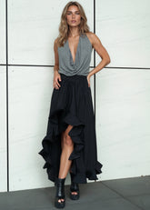 Ruffle Trim High Low Skirt Skirts Kate Hewko 