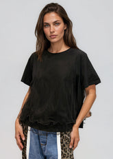 Ruffle Trim Tulle Overlay Tee Tees Kate Hewko 