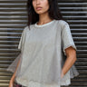 Ruffle Trim Tulle Overlay Tee Tees Kate Hewko Grey One size 