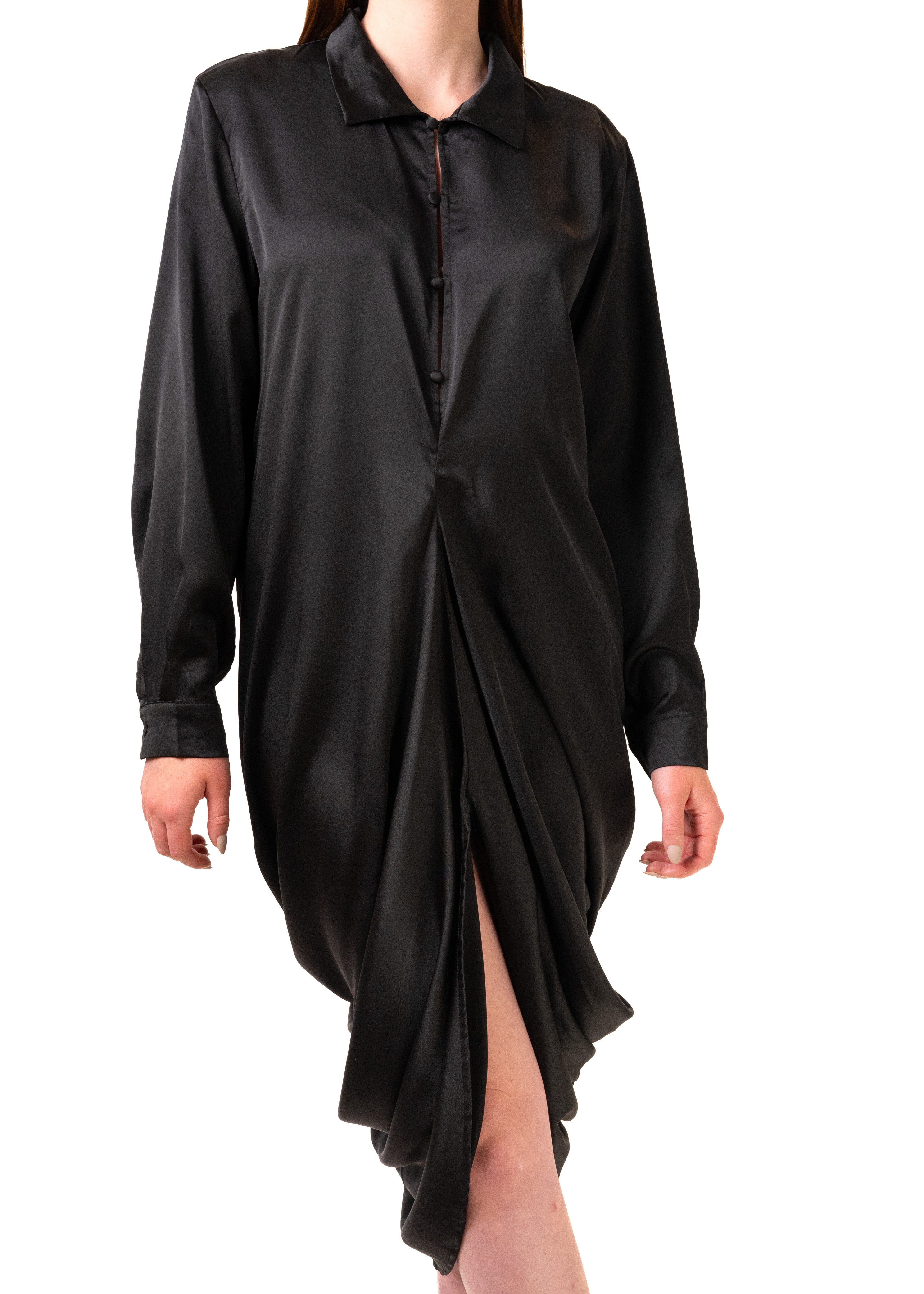 draped shirt dress Shop Designer Draped shirt dress - Long sleeve