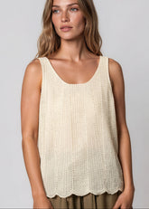 Scallop Hem Beaded Tank Tank Tops Kate Hewko 
