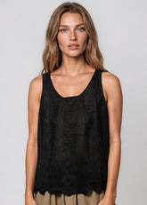 Scallop Hem Beaded Tank Tank Tops Kate Hewko 