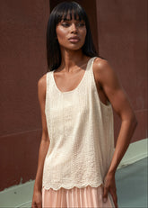 Scallop Hem Beaded Tank Tank Tops Kate Hewko 