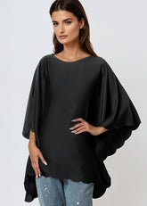 Scallop Trim Batwing Blouse Blouses Kate Hewko 