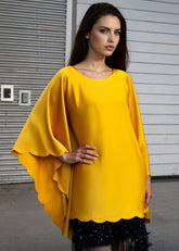 Scallop Trim Batwing Blouse Blouses Kate Hewko 