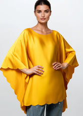 Scallop Trim Batwing Blouse Blouses Kate Hewko 