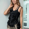 Sculptural Ruffle Mesh Tank Top Tank Tops Kate Hewko 