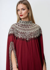 Sequin Beaded Cape Sleeve Maxi Dress Dresses Kate Hewko 