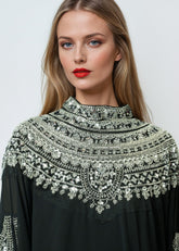 Sequin Beaded Cape Sleeve Maxi Dress Dresses Kate Hewko 