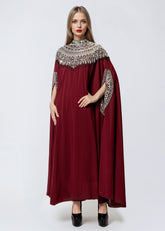 Sequin Beaded Cape Sleeve Maxi Dress Dresses Kate Hewko 