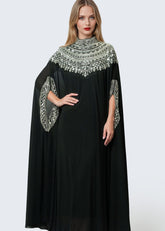 Sequin Beaded Cape Sleeve Maxi Dress Dresses Kate Hewko 