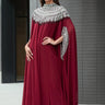 Sequin Beaded Cape Sleeve Maxi Dress Dresses Kate Hewko Wine One size 