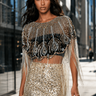 Sequin Beaded Tassel Cape Overlay Layering Pieces Kate Hewko 