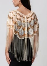 Sequin Beaded Tassel Cape Overlay Layering Pieces Kate Hewko 