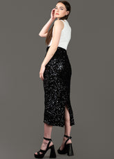 Sequin Buckled Pencil Skirt Skirts Kate Hewko 