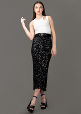 Sequin Buckled Pencil Skirt Skirts Kate Hewko 