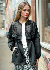Sequin Cinched Utility Jacket Outerwear Kate Hewko 