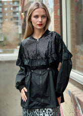 Sequin Cinched Utility Jacket Outerwear Kate Hewko 