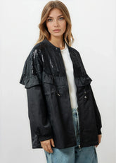 Sequin Cinched Utility Jacket Outerwear Kate Hewko 