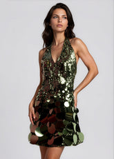 Sequin Disc Halter Dress Dresses Kate Hewko 