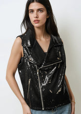 Sequin Moto Vest Vests Kate Hewko 
