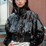 Sequin Patent Cropped Bomber Jacket Outerwear Kate Hewko 