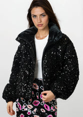 Sequin Puffer Bomber Jacket Outerwear Kate Hewko 