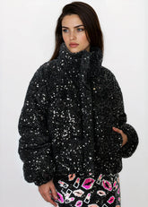 Sequin Puffer Bomber Jacket Outerwear Kate Hewko 