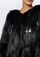 Sequin Tassel Faux Fur Coat Outerwear Kate Hewko 