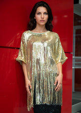 Sequin Tassel Hem Tee Tees Kate Hewko 