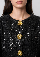 Sequin Tinsel Balloon Sleeve Jacket Outerwear Kate Hewko 