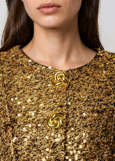Sequin Tinsel Balloon Sleeve Jacket Outerwear Kate Hewko 