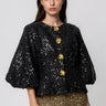 Sequin Tinsel Balloon Sleeve Jacket Outerwear Kate Hewko 