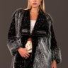 Sequin + Velvet Faux Fur Jacket Outerwear Kate Hewko Black One Size 