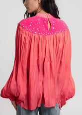 Sequin Yoke Balloon Sleeve Blouse Blouses Kate Hewko 