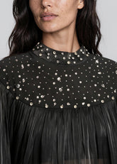 Sequin Yoke Balloon Sleeve Blouse Blouses Kate Hewko 