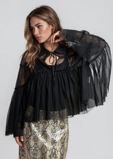 Sheer Collared Cape Blouse Blouses Kate Hewko 