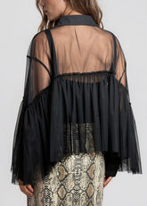 Sheer Collared Cape Blouse Blouses Kate Hewko 