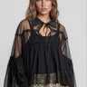 Sheer Collared Cape Blouse Blouses Kate Hewko Black One size 