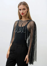 Sheer Embellished Cape Overlay Layering Pieces Kate Hewko 